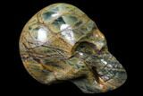 Carved, Blue Calcite Skull - Argentina #80873-1
